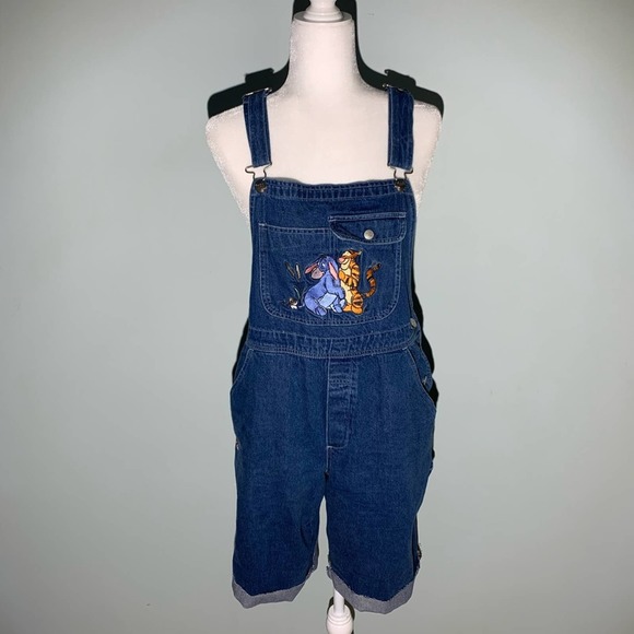 Disney Denim - Disney Winnie the Pooh Short Jean Overalls Size M